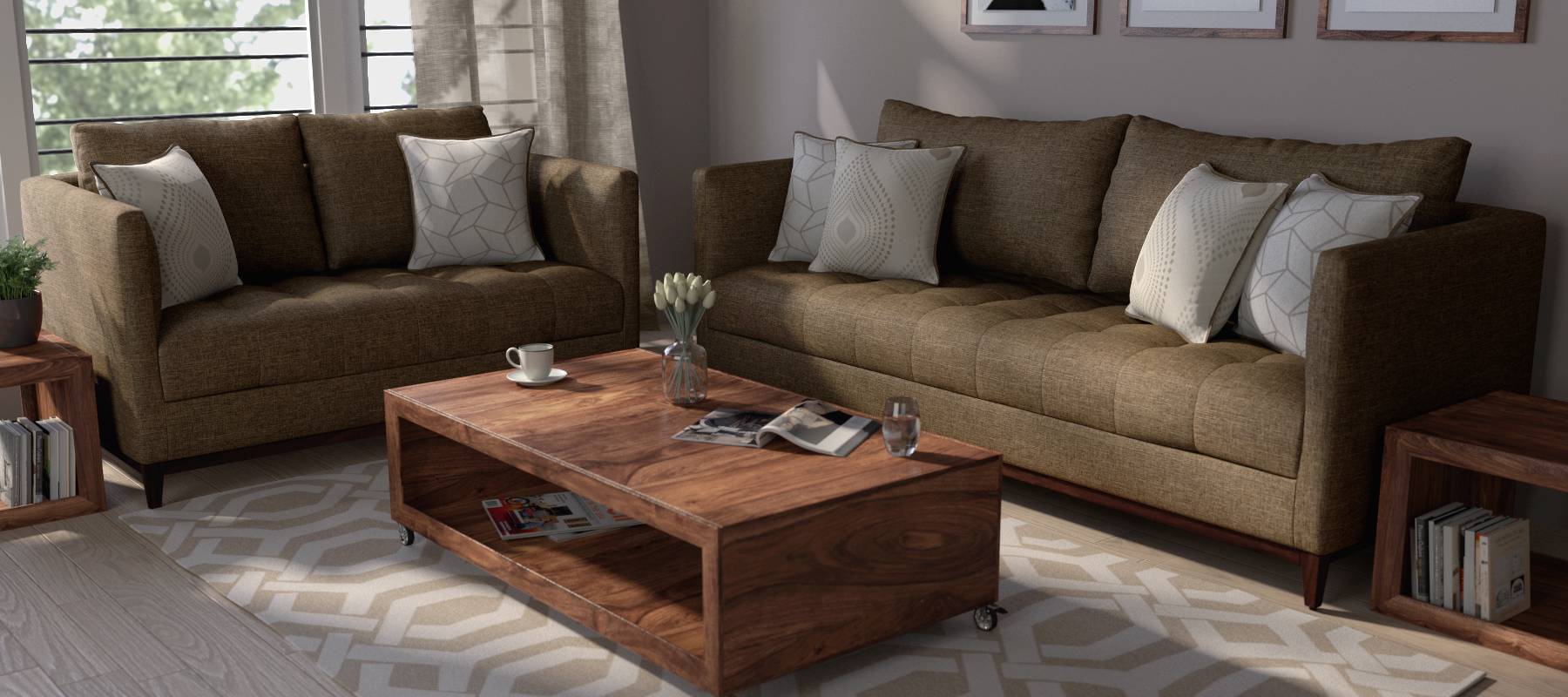 Florence Compact Sofa (Dune Brown)
